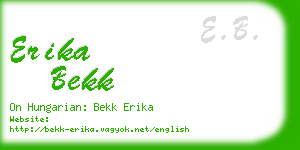 erika bekk business card